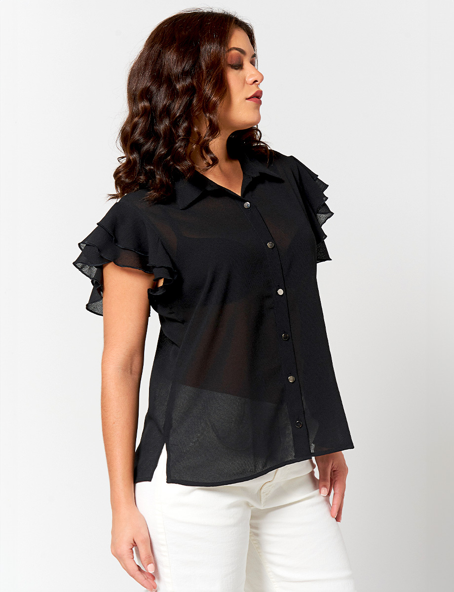Top con Transparencias Negro