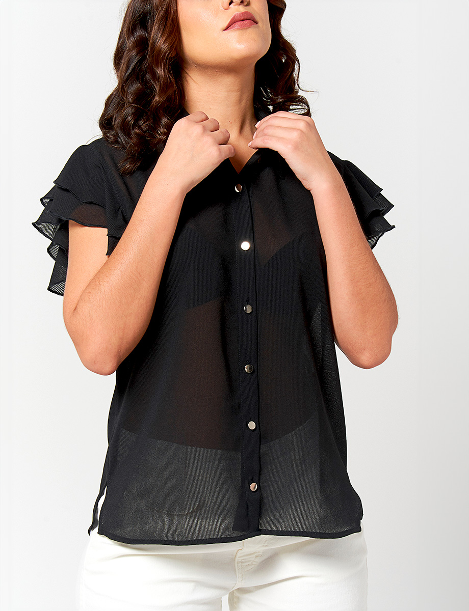 Top con Transparencias Negro