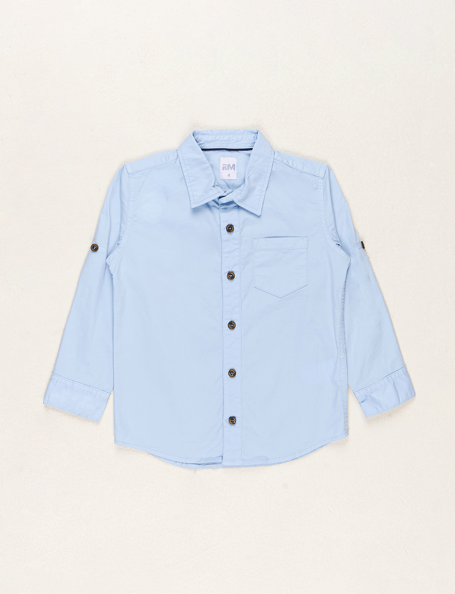 Camisa Pre Llana Azul Claro