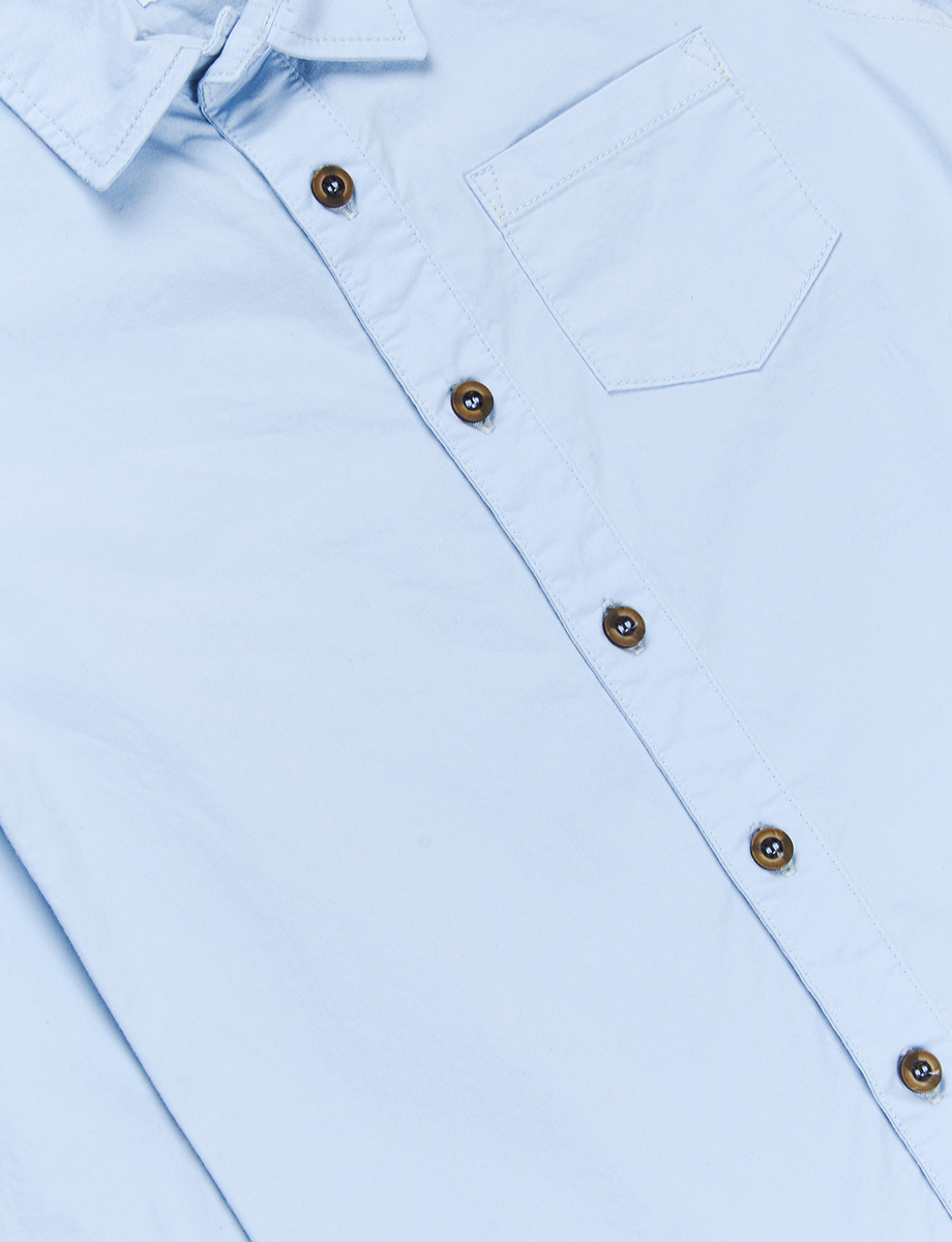 Camisa Pre Llana Azul Claro