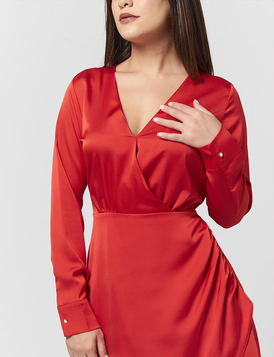 Vestido Cruzado en Rojo