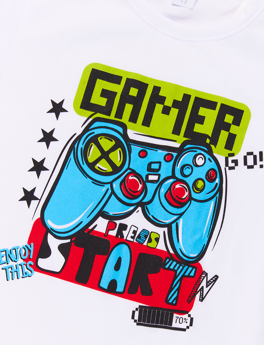 Camiseta Gamer Start Blanco