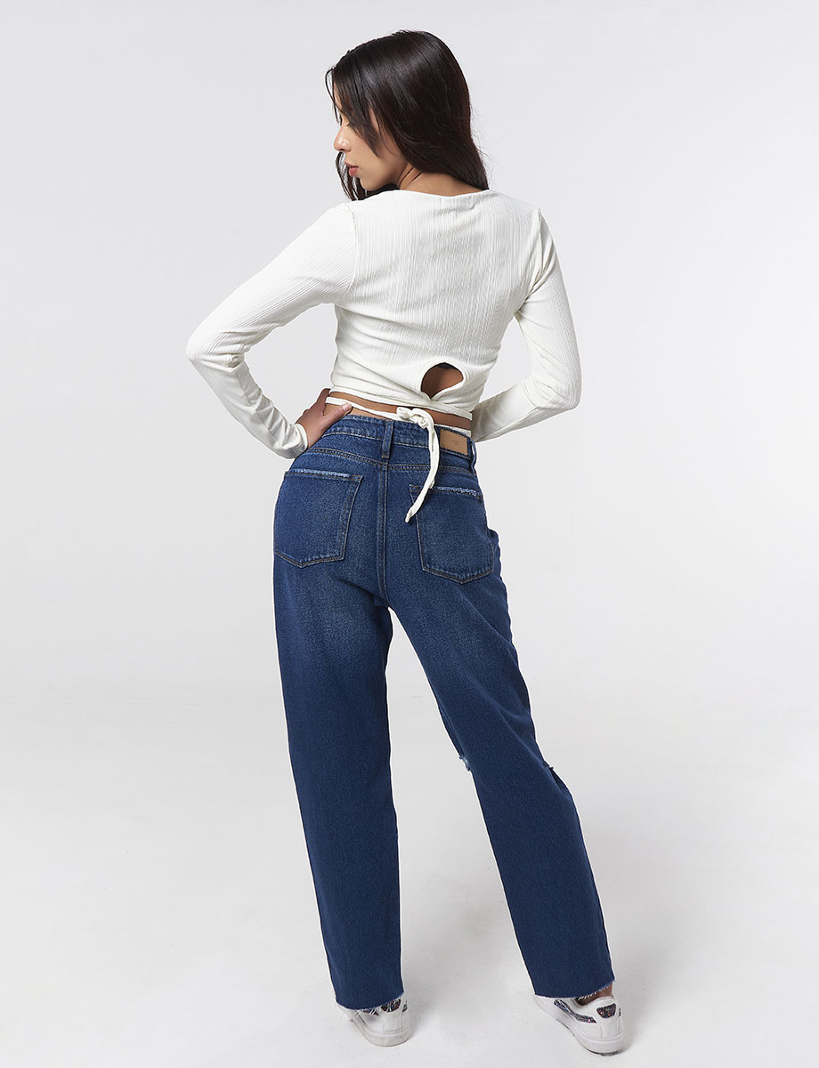 Jean Mon Fit Rotos Azul