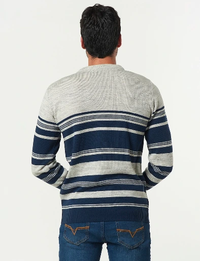 Sweater Bloque Azul Marino