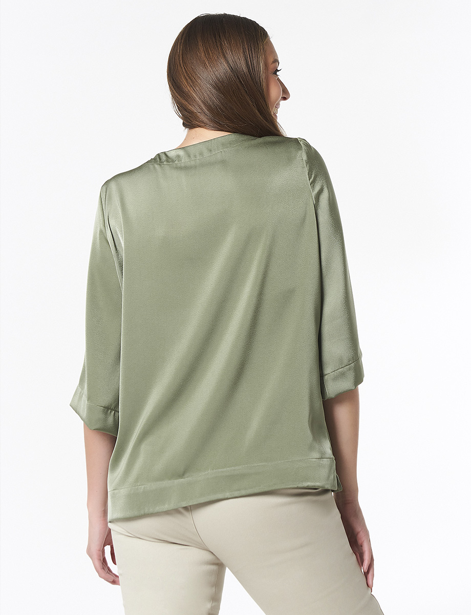 Blusa Verde Oliva Manga 3/4
