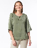 Blusa Verde Oliva Manga 3/4