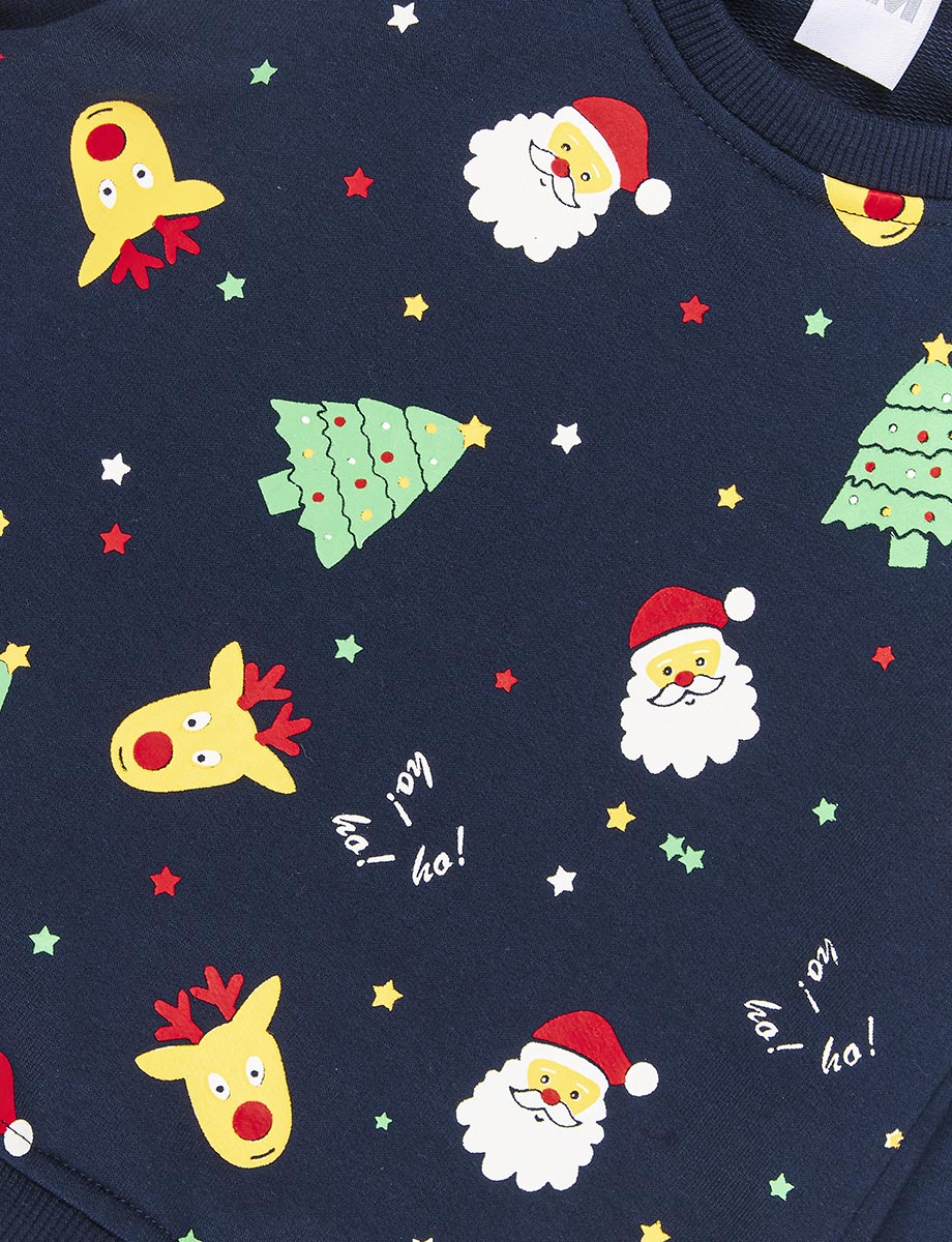 Buzo Prints Navideños Azul