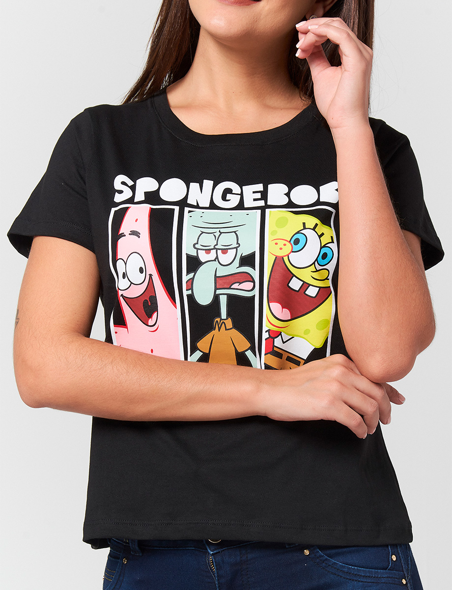 Camiseta Bob Esponja Negro