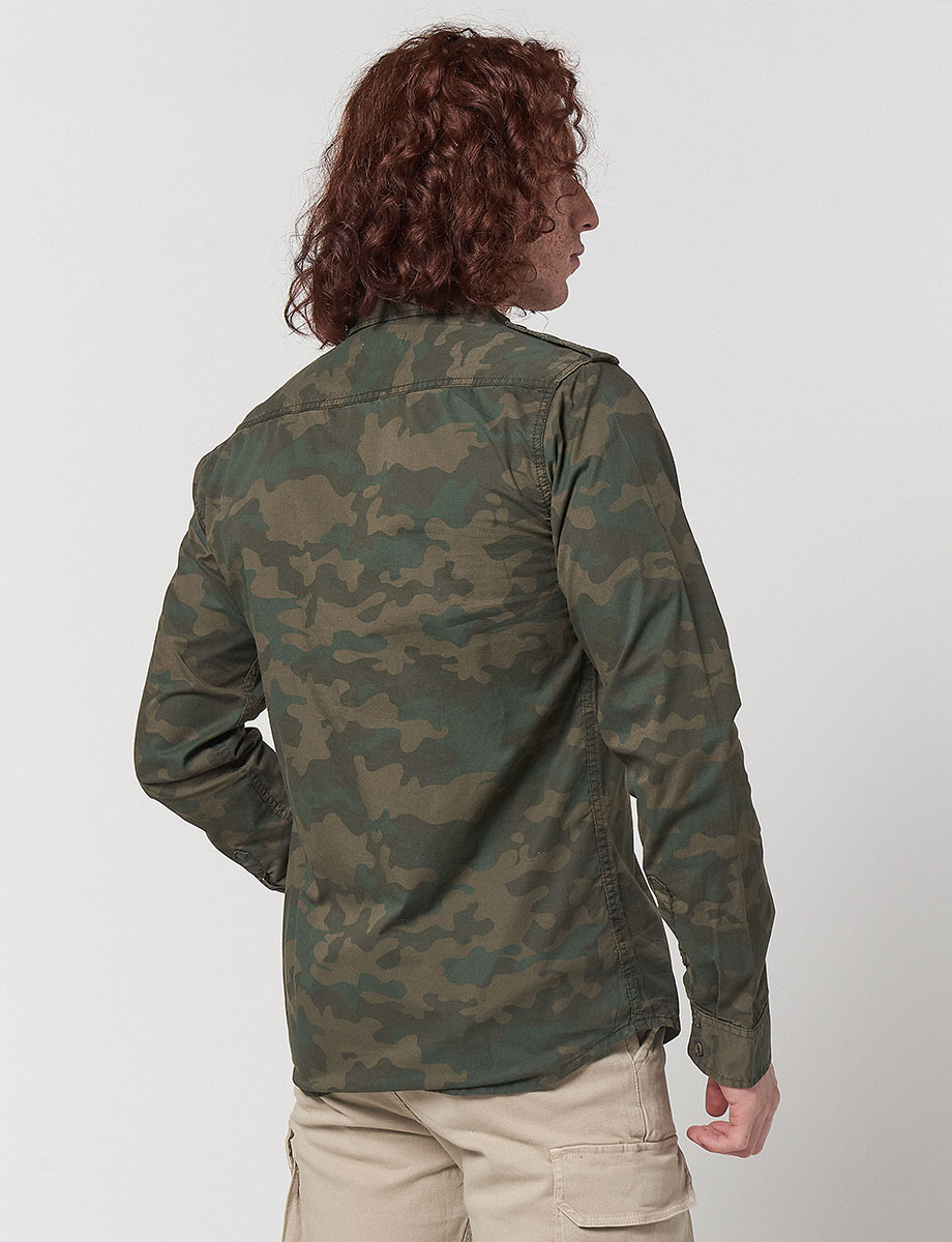 Camisa con Bolsillos Verde MIlitar