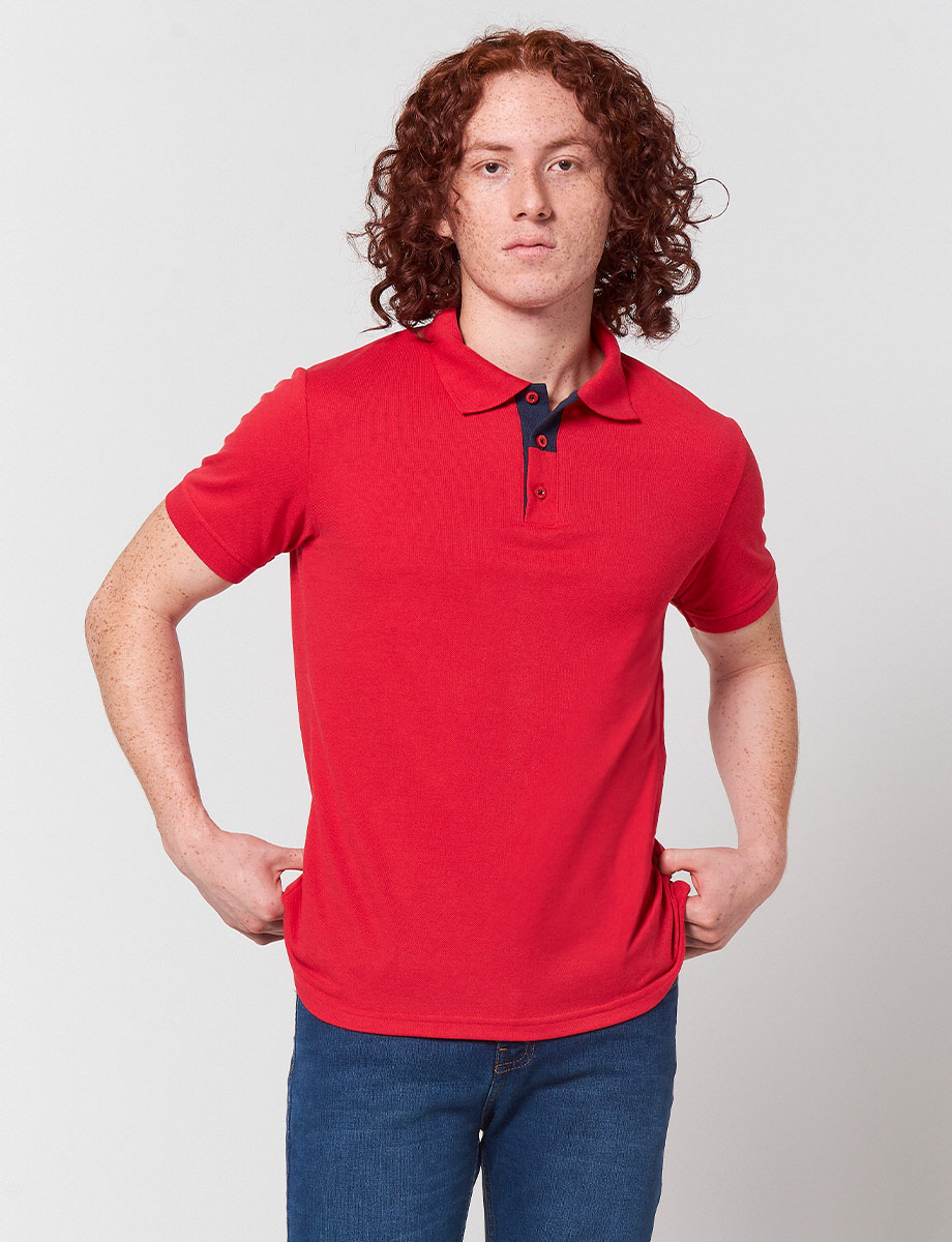Camiseta Polo Rojo LLana