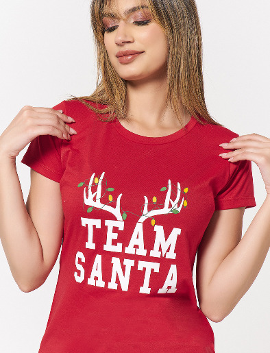 Camiseta Team Navidad Rojo