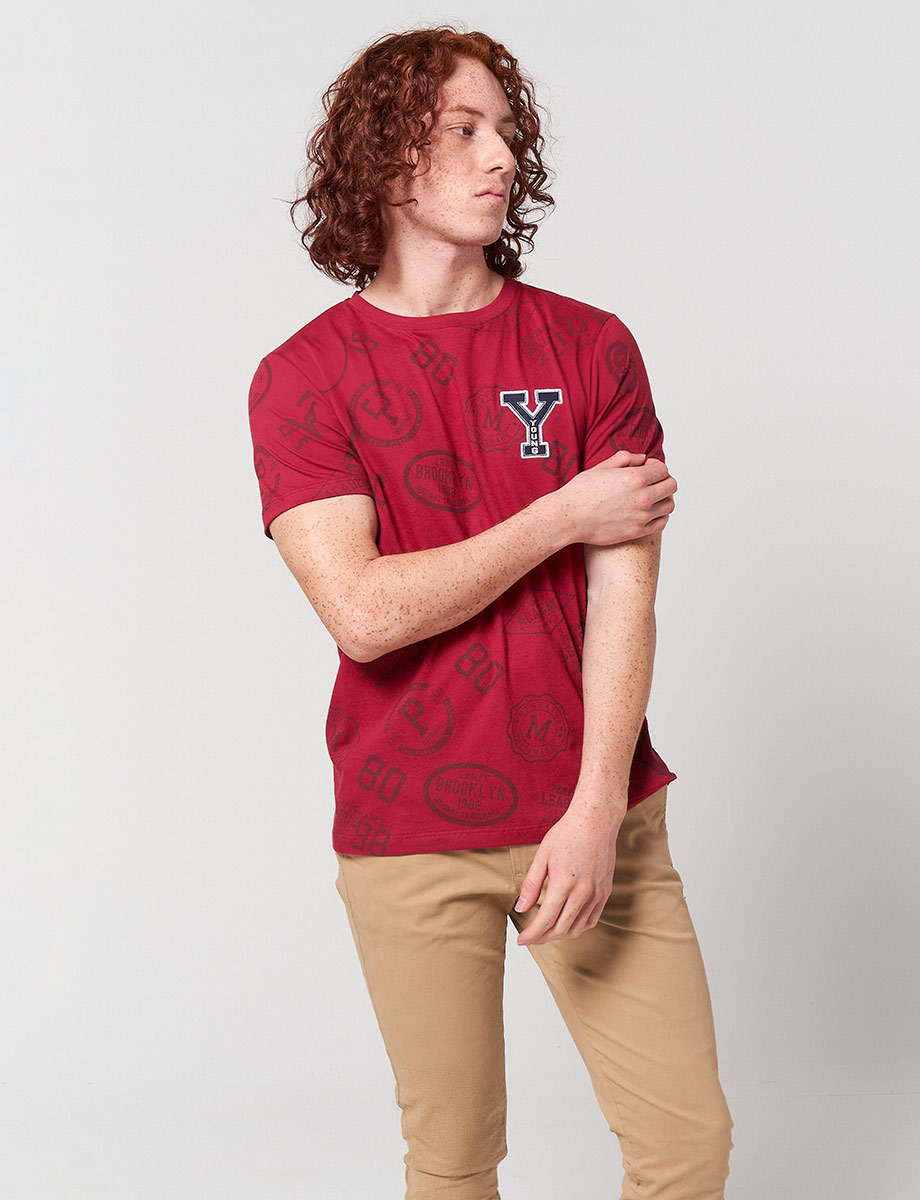 Camiseta Lucky Brand Cheers Hombre Vino Blanco Camiseta Lucky