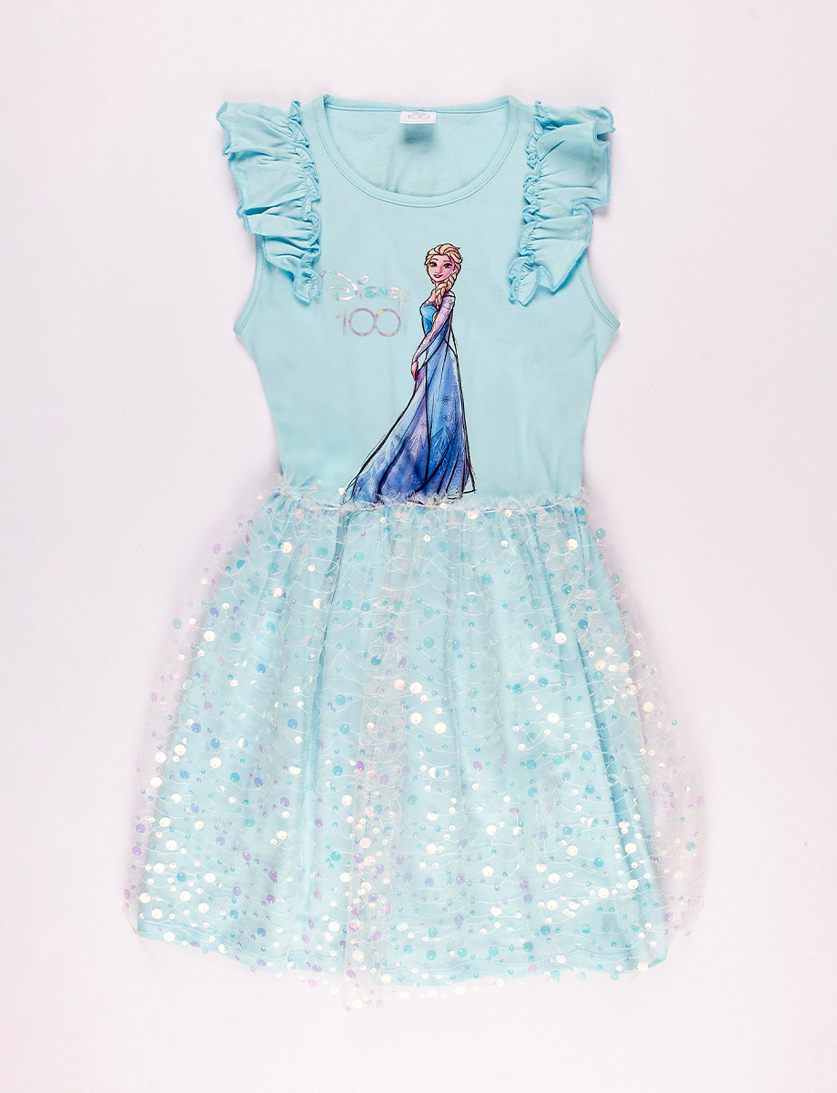 Vestido Frozen Celeste
