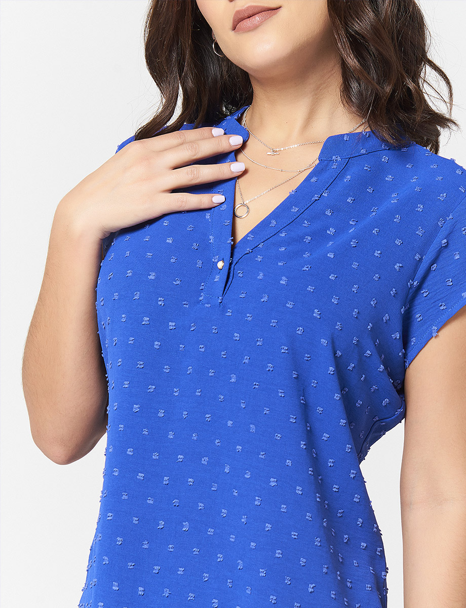 Blusa Azul Eléctrico con Textura