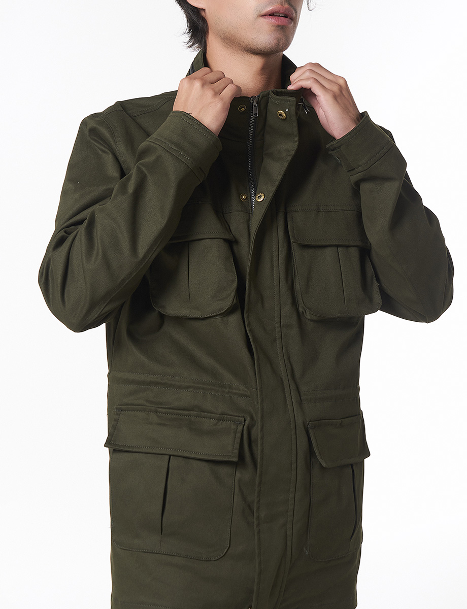 Parka Gabardina Verde Militar