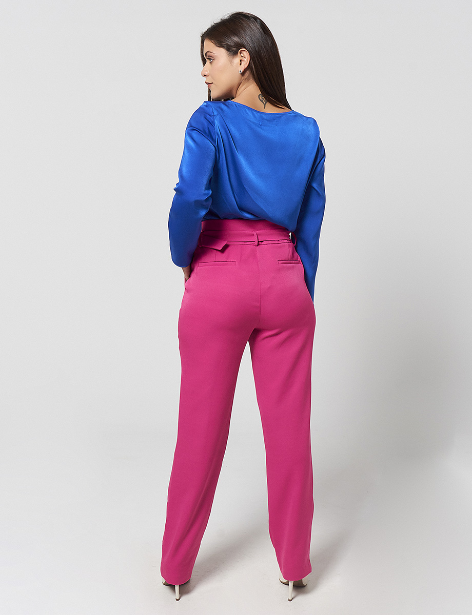 Pantalón Tiro Alto Fucsia