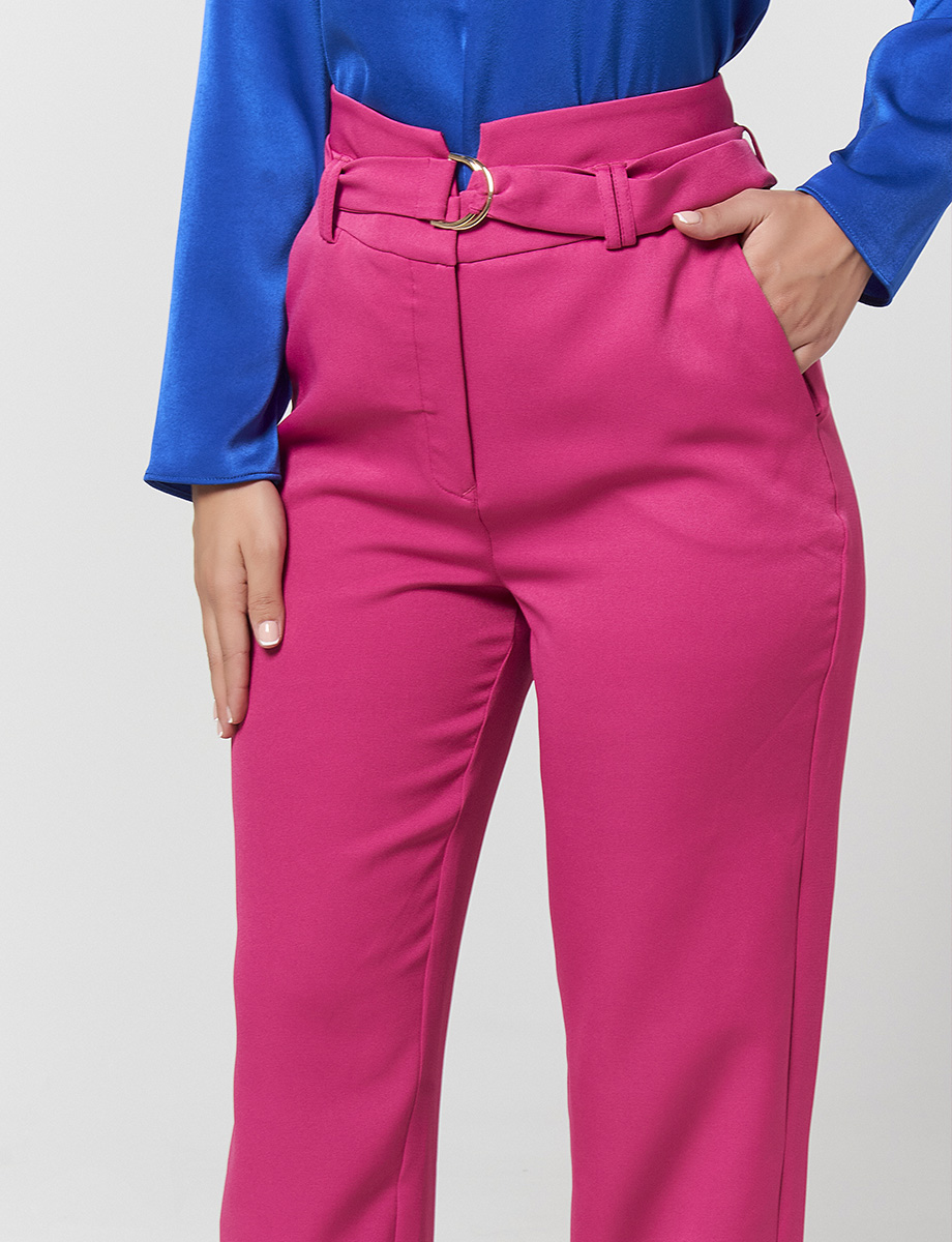 Pantalón Tiro Alto Fucsia