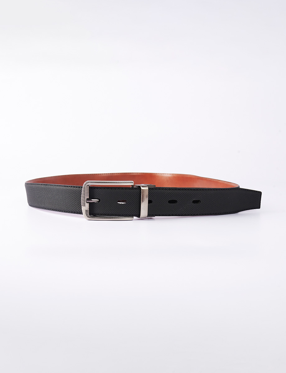 Cinturón Reversible Negro/Café Hebilla Metálica
