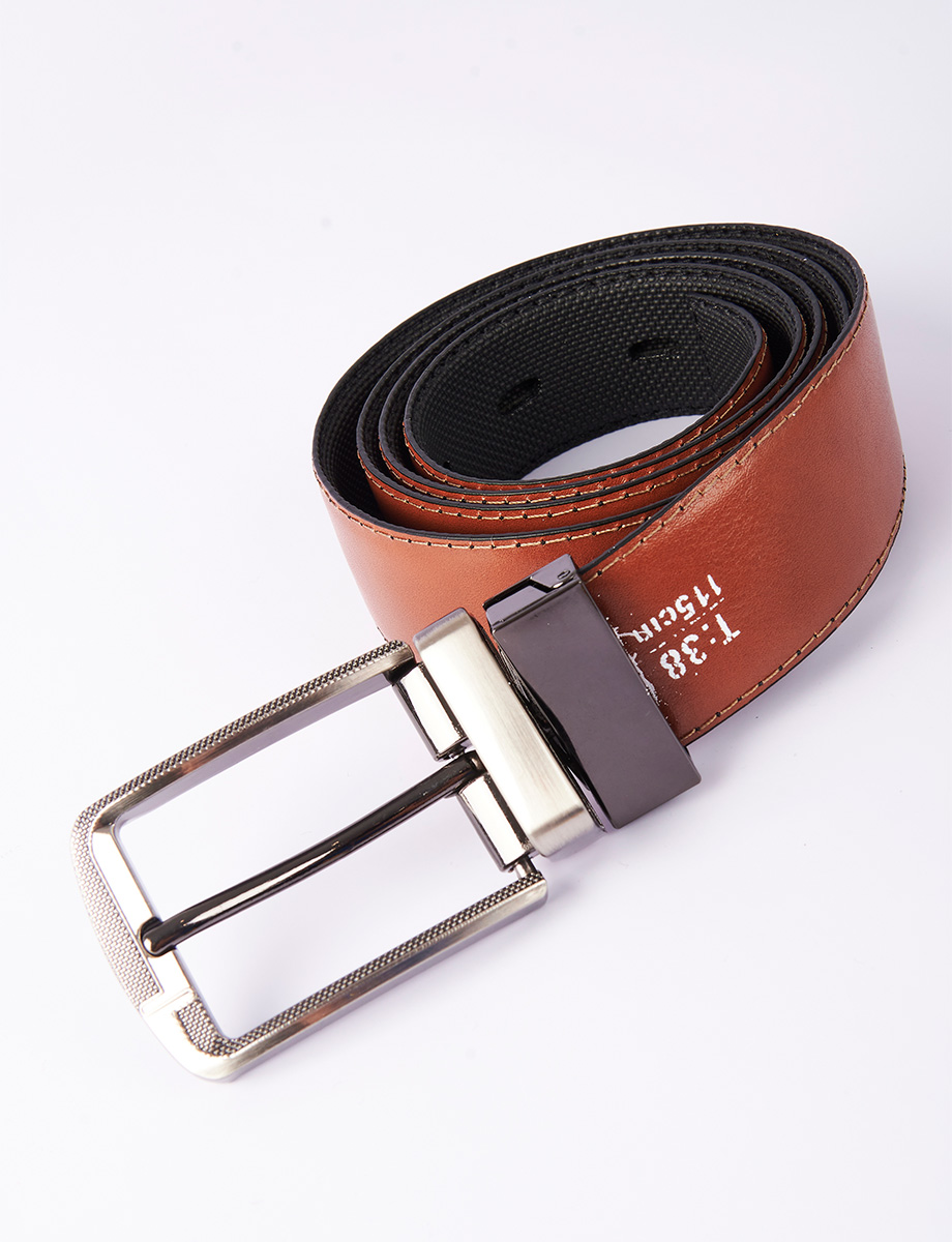 Cinturón Reversible Negro/Café Hebilla Metálica