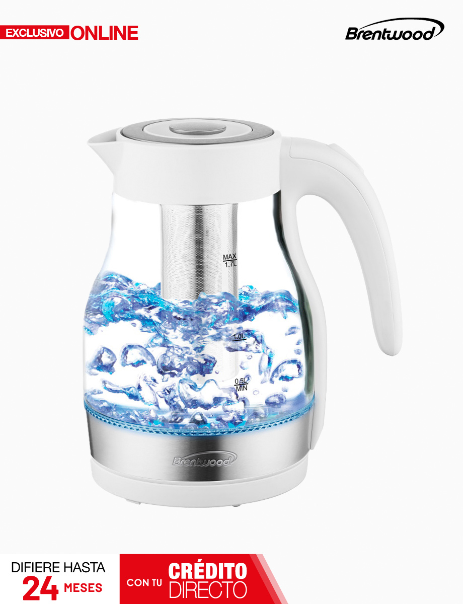Hervidor Eléctrico de Vidrio con Infusor de 1.7 Lt | Brentwood