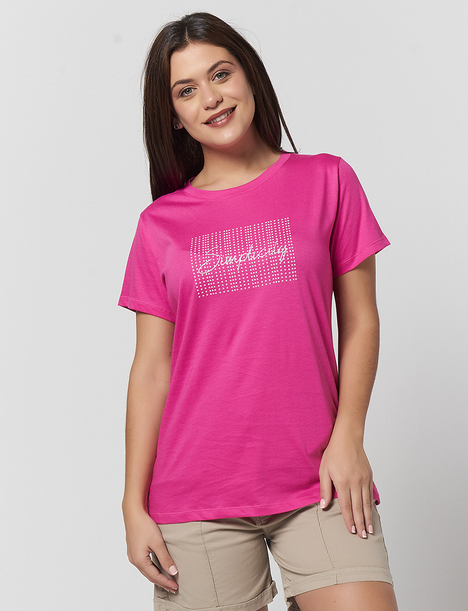 Camiseta Estampada Fucsia