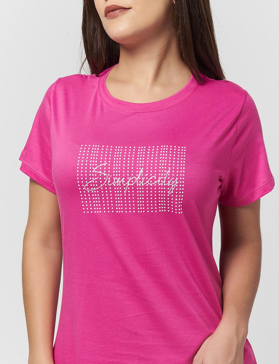 Camiseta Estampada Fucsia
