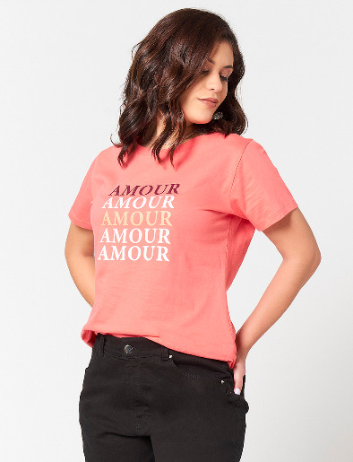 Camiseta Amour Coral