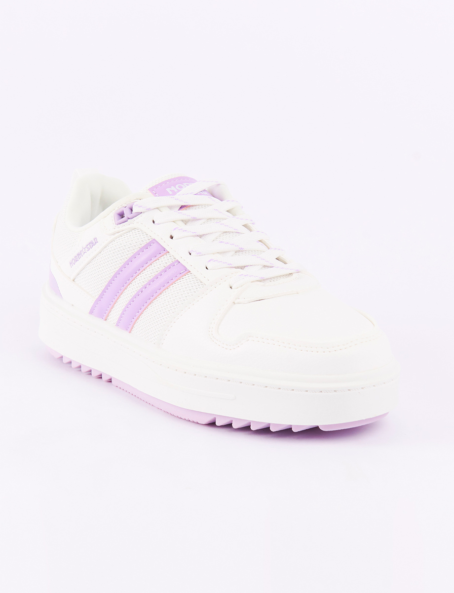 Sneaker con Cordones Blanco/Lila | North Star