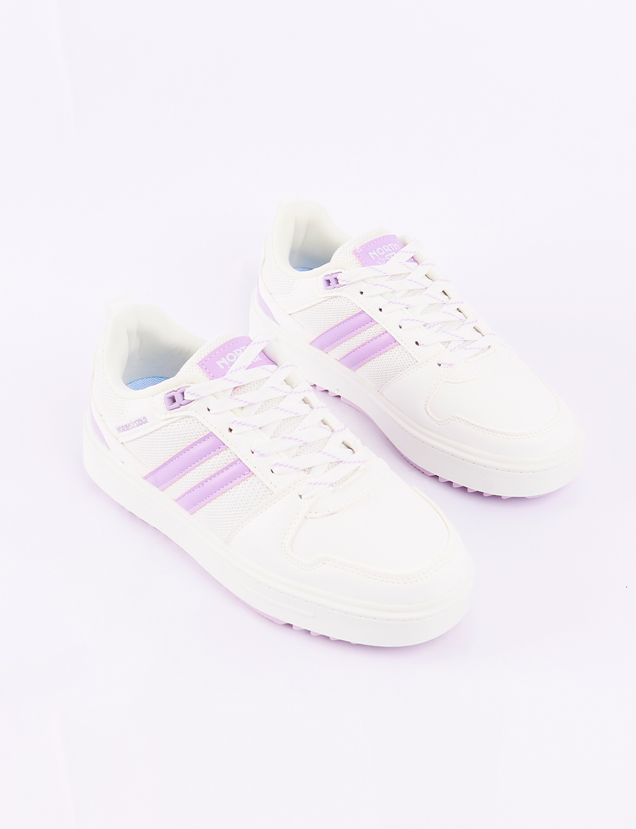 Sneaker con Cordones Blanco/Lila | North Star