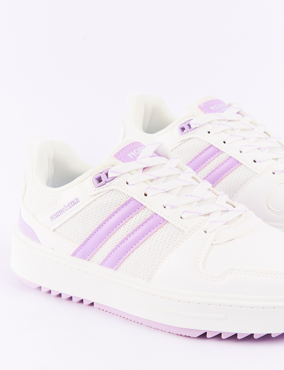 Sneaker con Cordones Blanco/Lila | North Star
