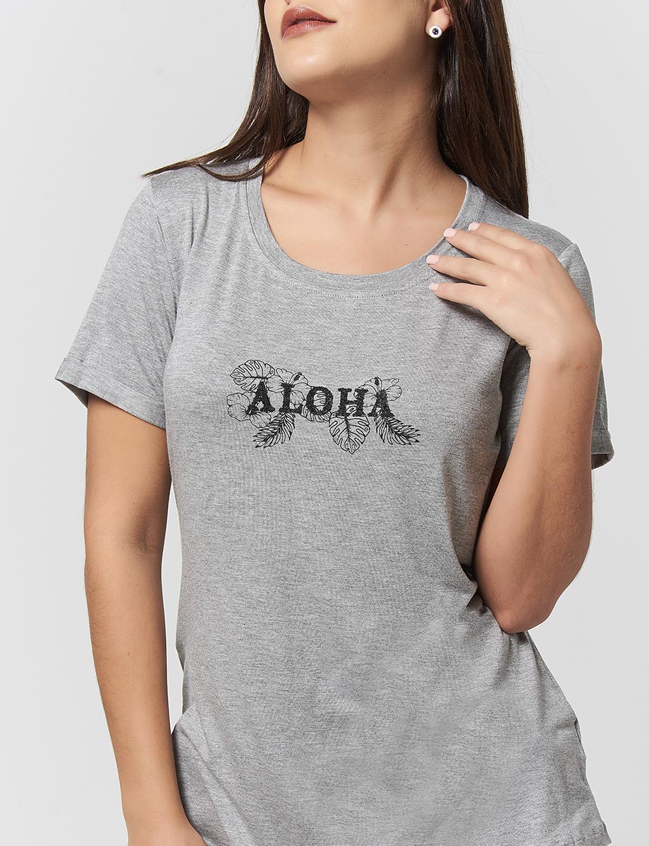 Camiseta Aloha Gris
