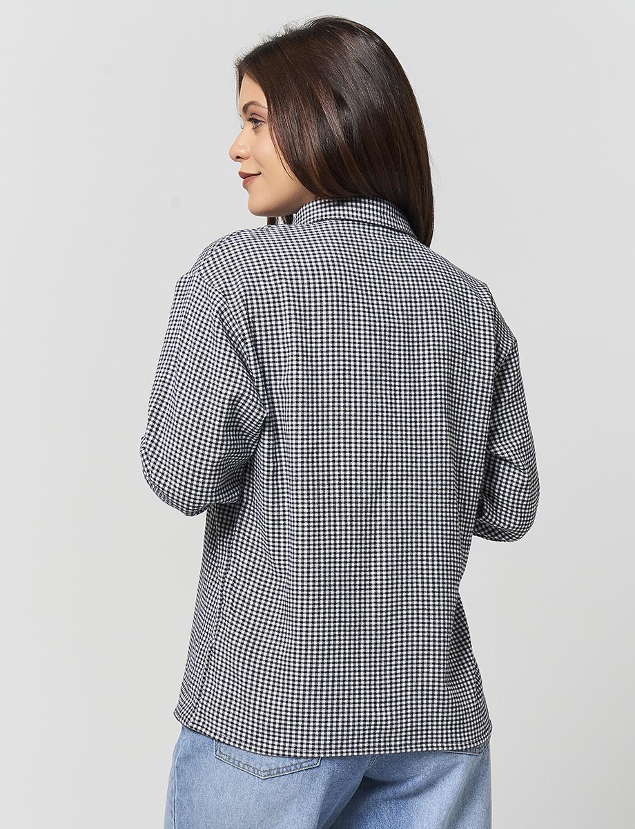 Blusa a Cuadros Blanco/Negro