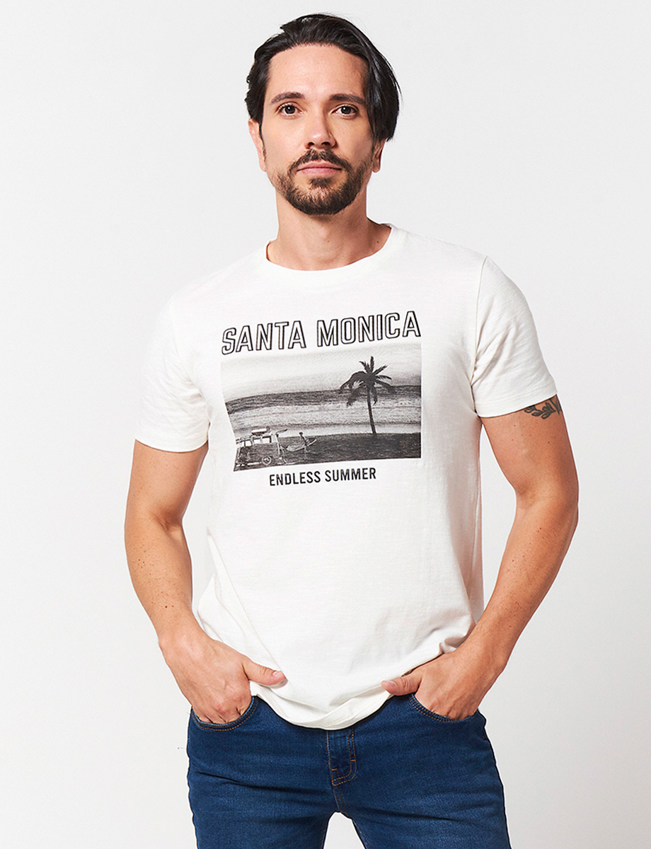 Camiseta Santa Monica Crudo