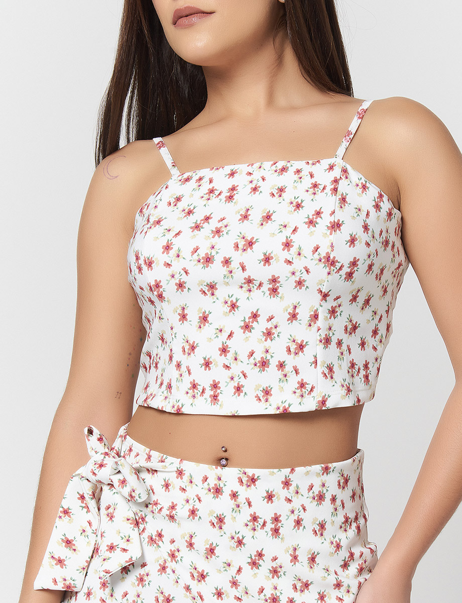 Conjunto Blusa + Falda Floreada