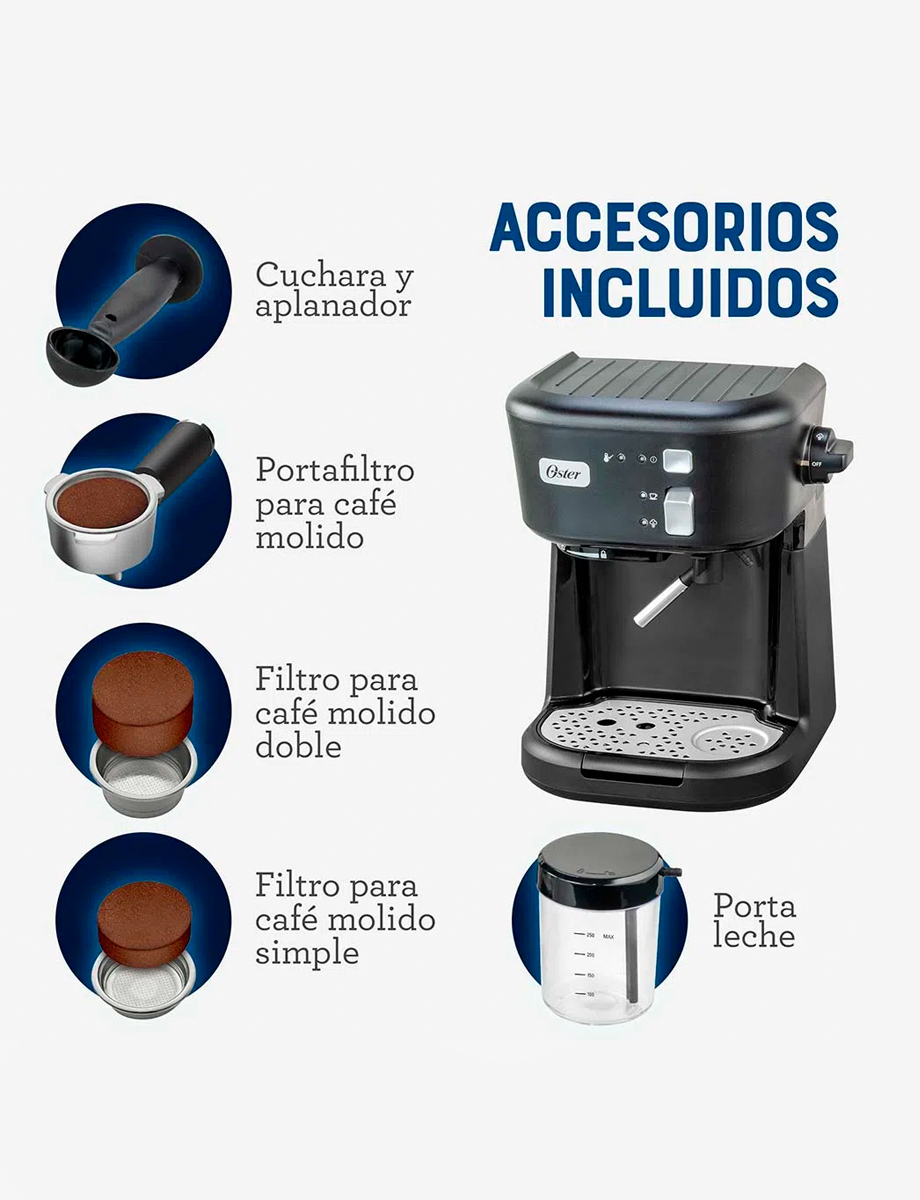 Cafetera para Expresso y Cappuccino Negra | Oster