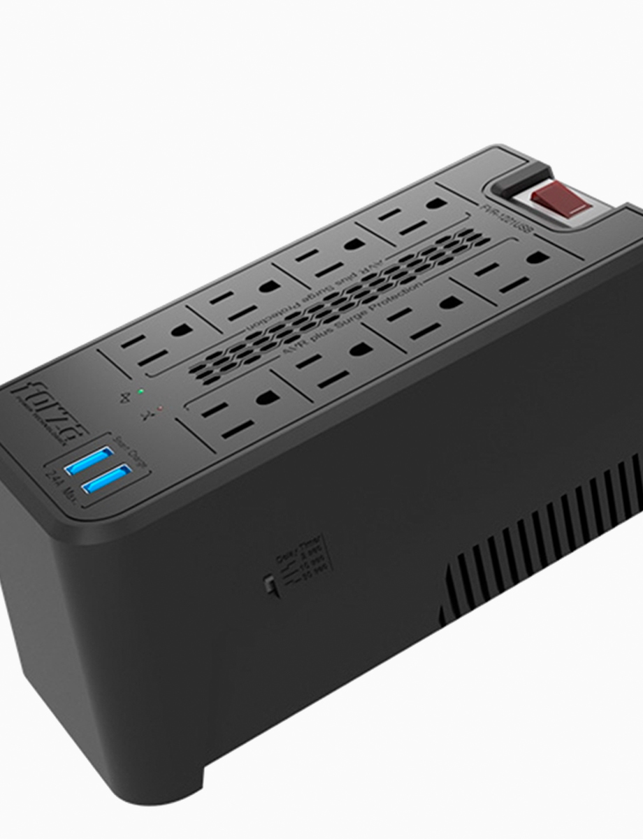 Regulador de Voltaje Automático 120V 8 Salidas + 2USB | Forza