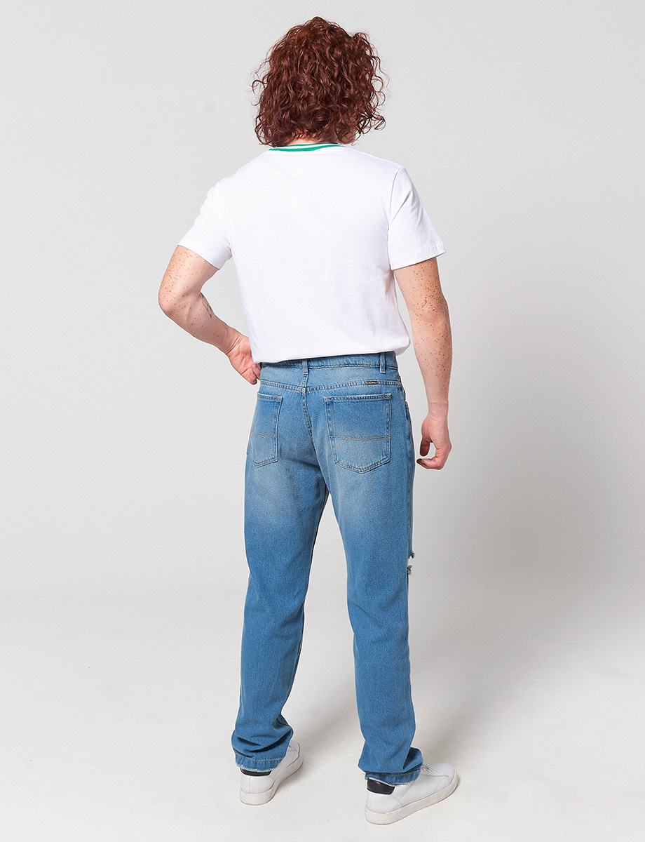 Pantalón Rotos Azul Medio