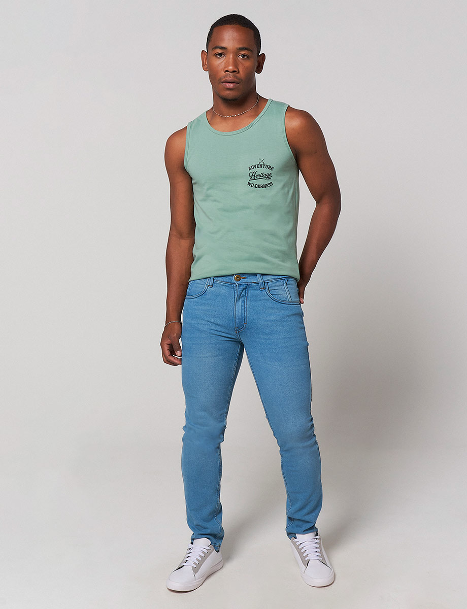 Pantalón Denim Azul Claro