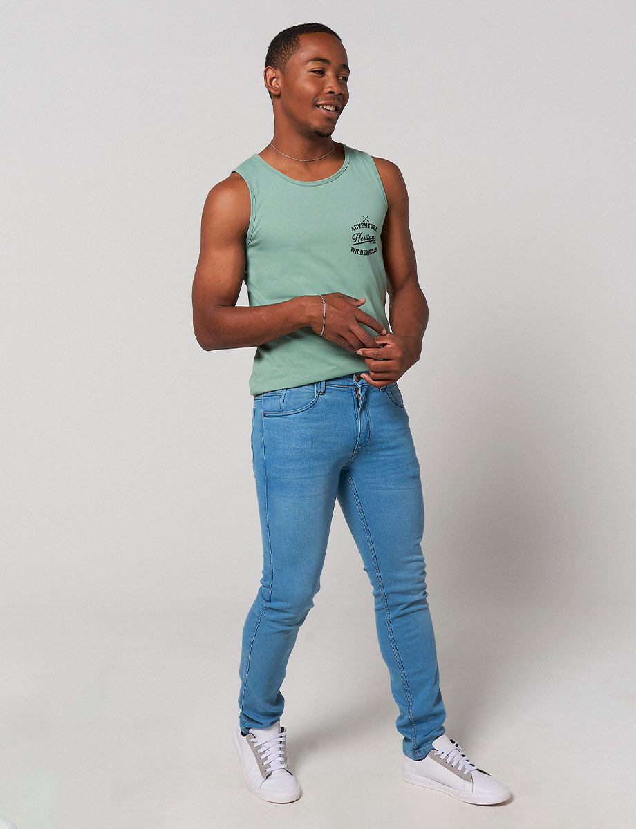 Pantalón Denim Azul Claro