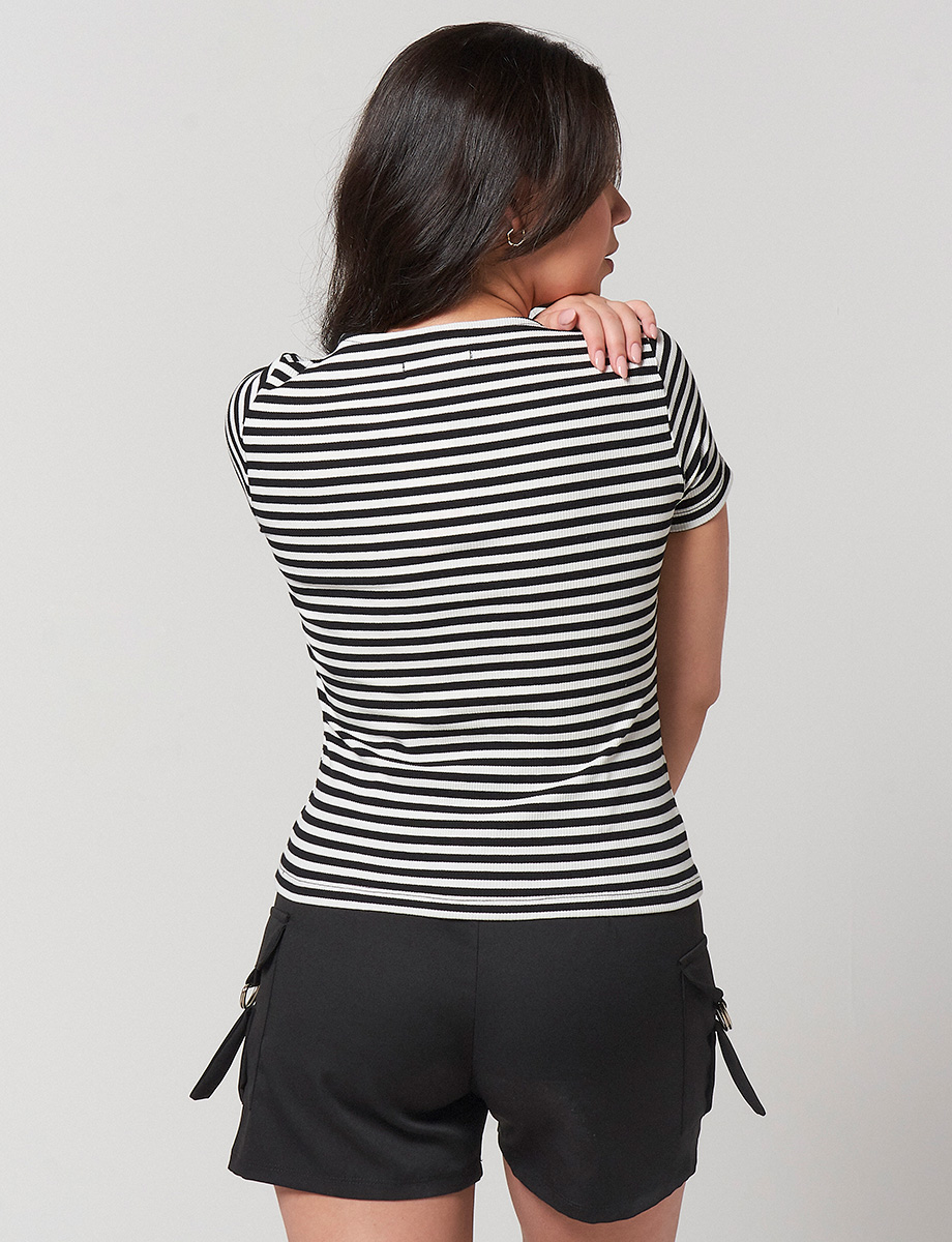 Blusa Rayas Negro-Blanco