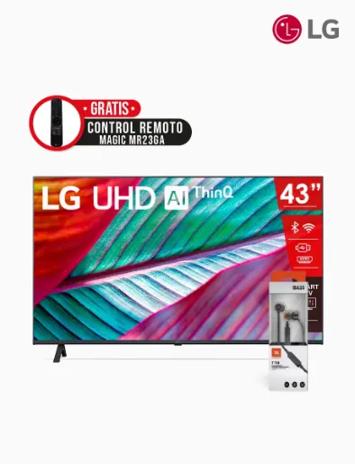 Smart TV de 43" UHD 4K LG + <em class="search-results-highlight">Audífono</em> JBL T110