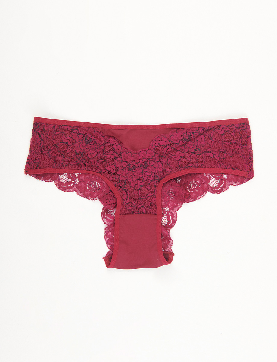 Panty Encaje Vino