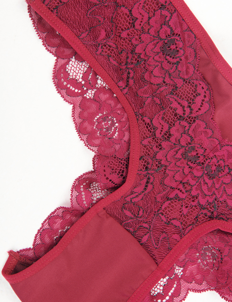Panty Encaje Vino