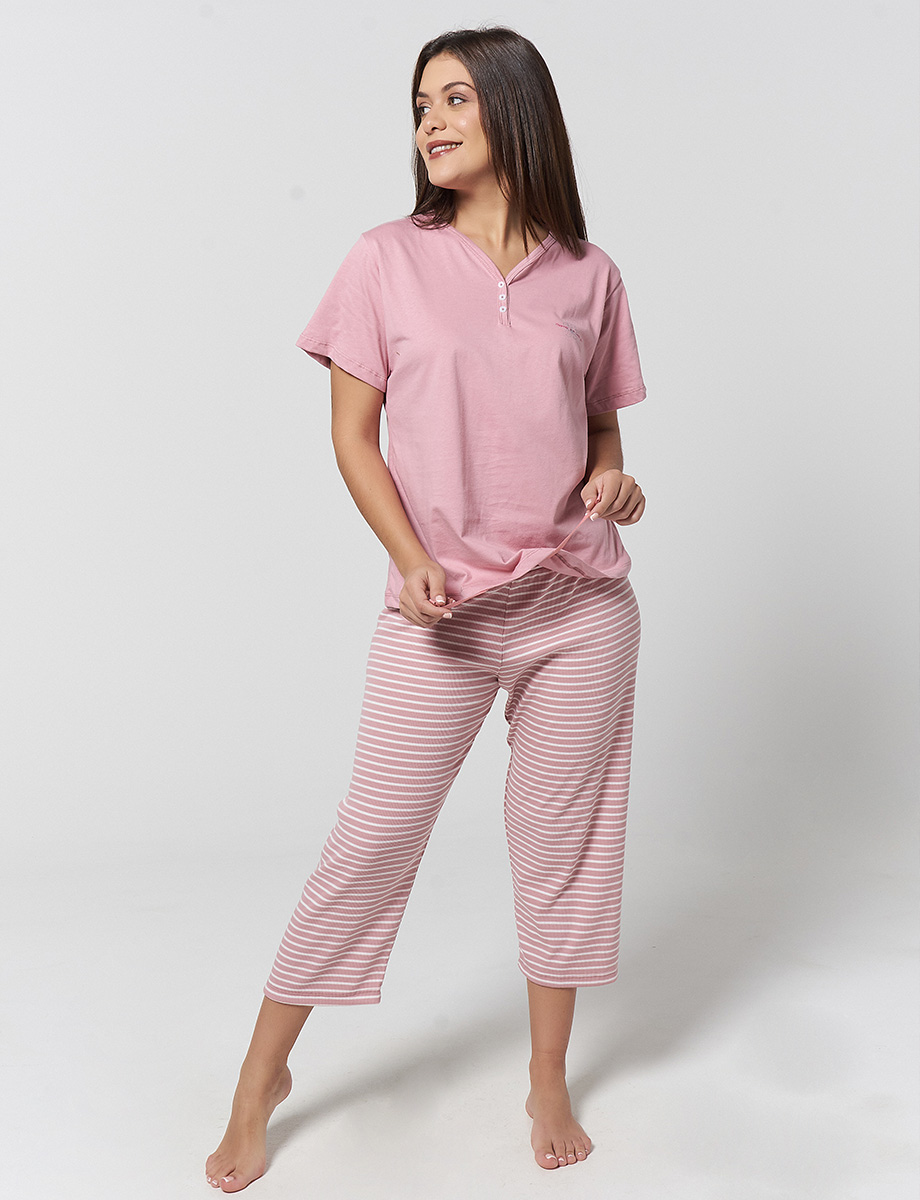 Pijama Camiseta + Capri Rosado