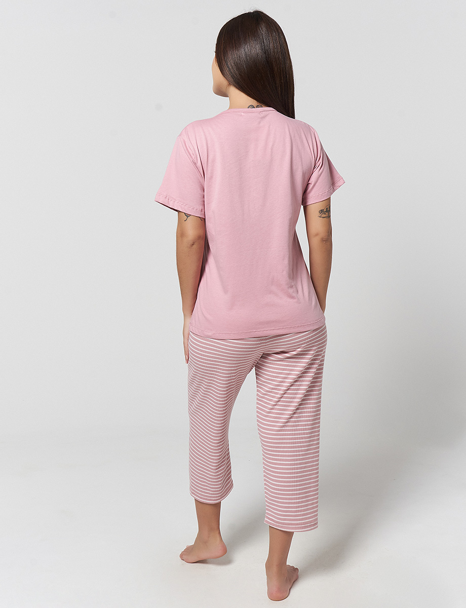 Pijama Camiseta + Capri Rosado