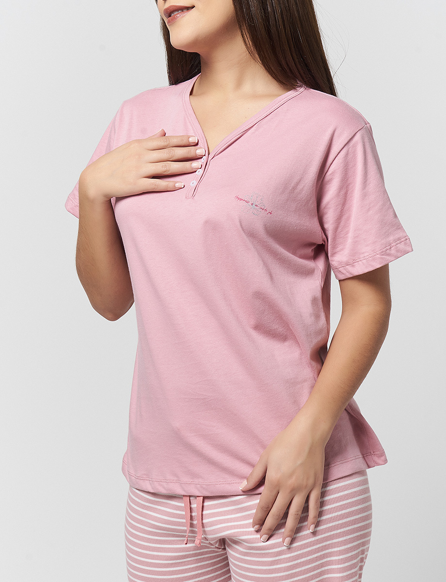 Pijama Camiseta + Capri Rosado