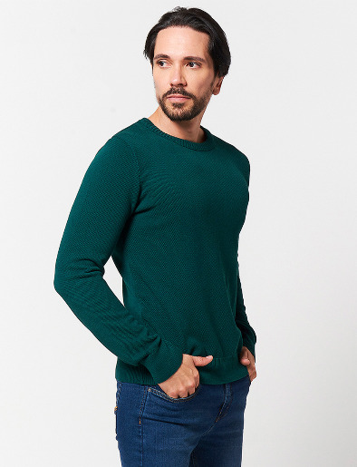 Sweater con Textura Verde