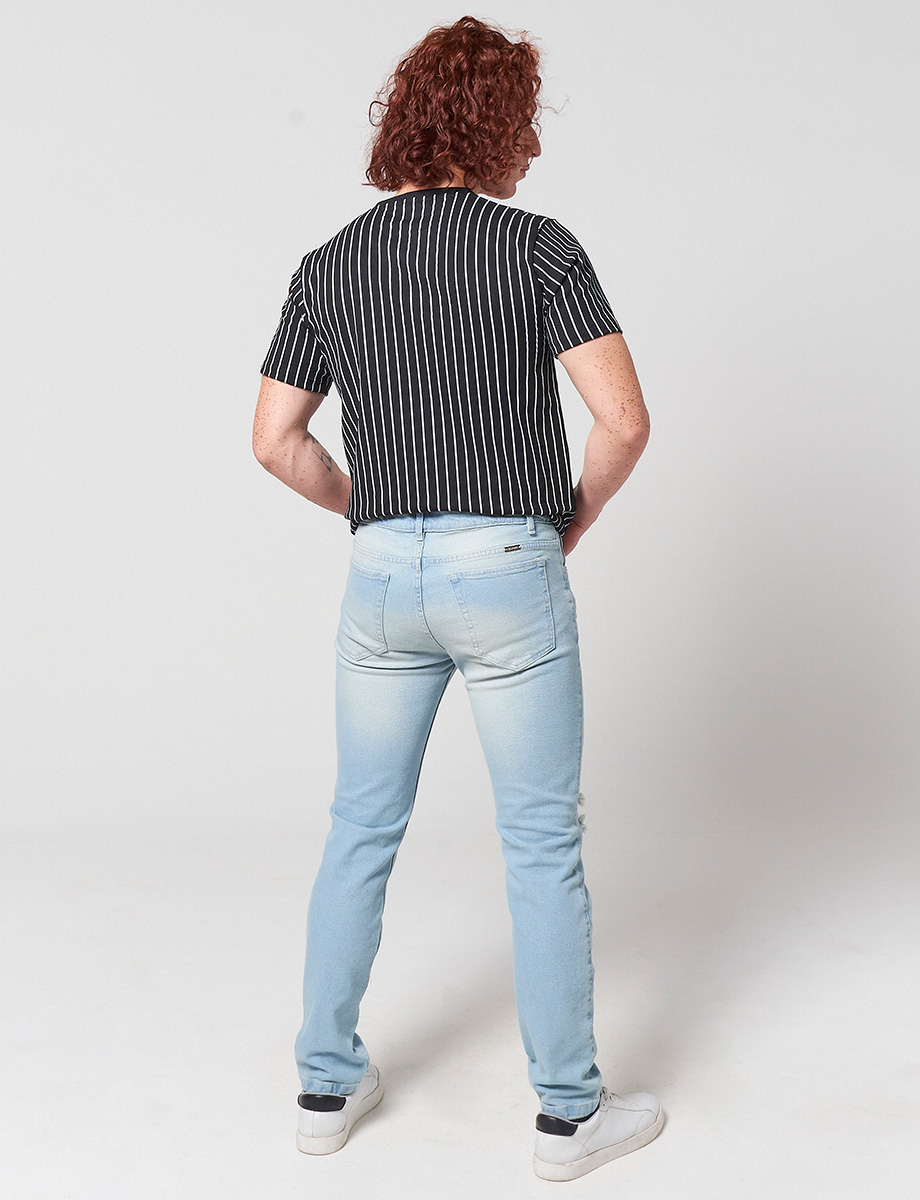 Pantalón Rotos Azul Claro