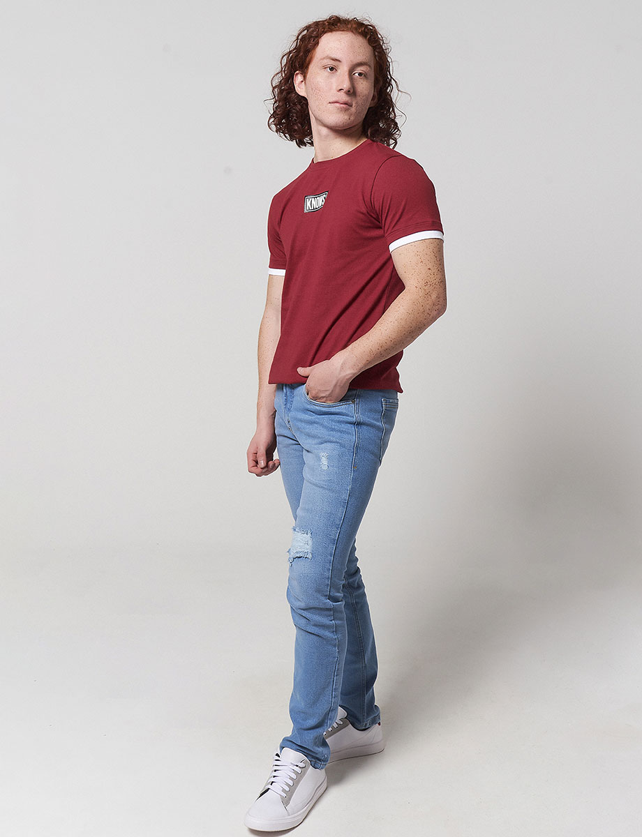 Pantalón Slim Rotos Azul claro
