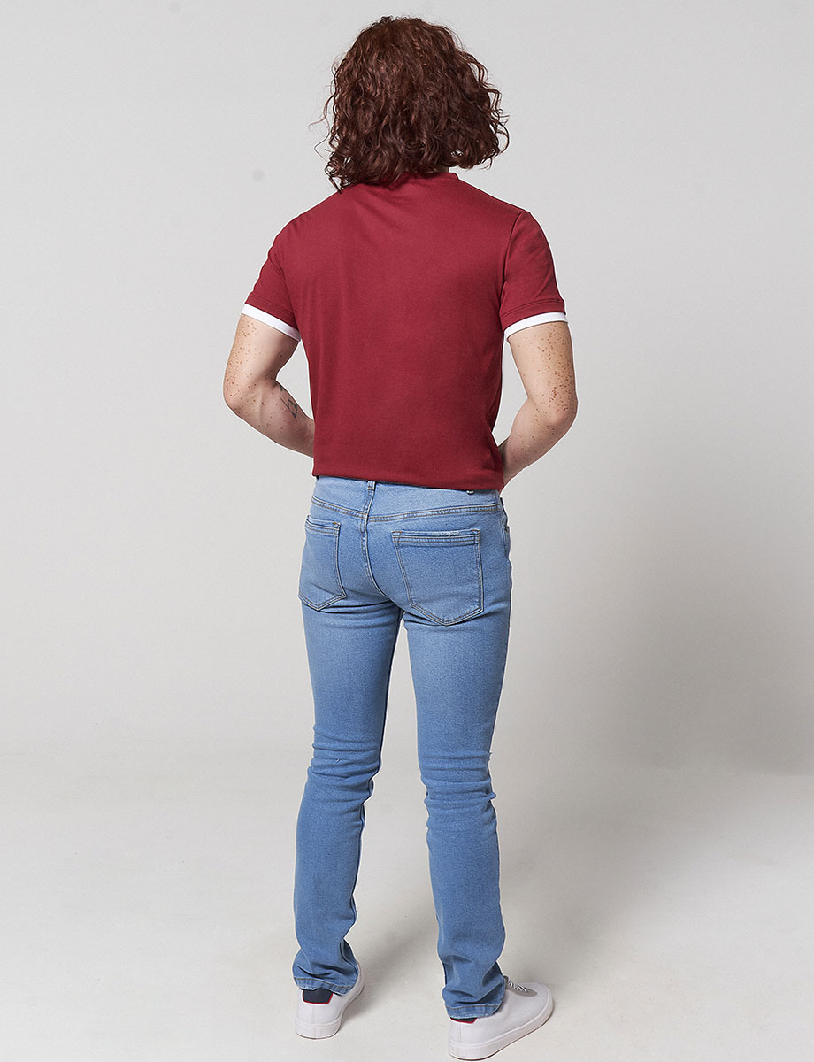 Pantalón Slim Rotos Azul claro